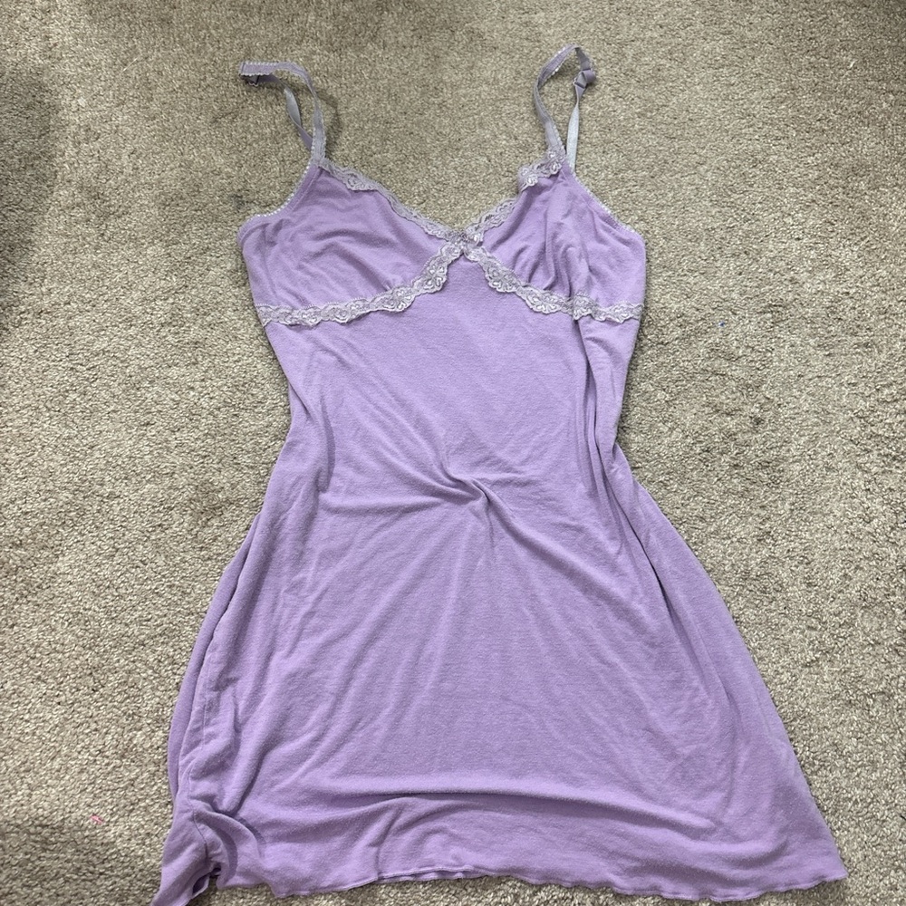 Cato Purple Lace Trim Dress